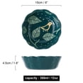 thumbnail image 3 of Qeeadeea Small Round Baking Dish Set Of 2, Colorful Ceramic Pie Pan, Round Ceramic Pie Plate-green-bird, 3 of 7