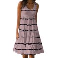 thumbnail image 2 of SMihono Robes d'Été Bohémiennes pour Femmes Grande Taille Mode Décontractée Aguichant Col Carré Imprimé Robes d'Été Sans Manches Robe Chandail, 2 of 5