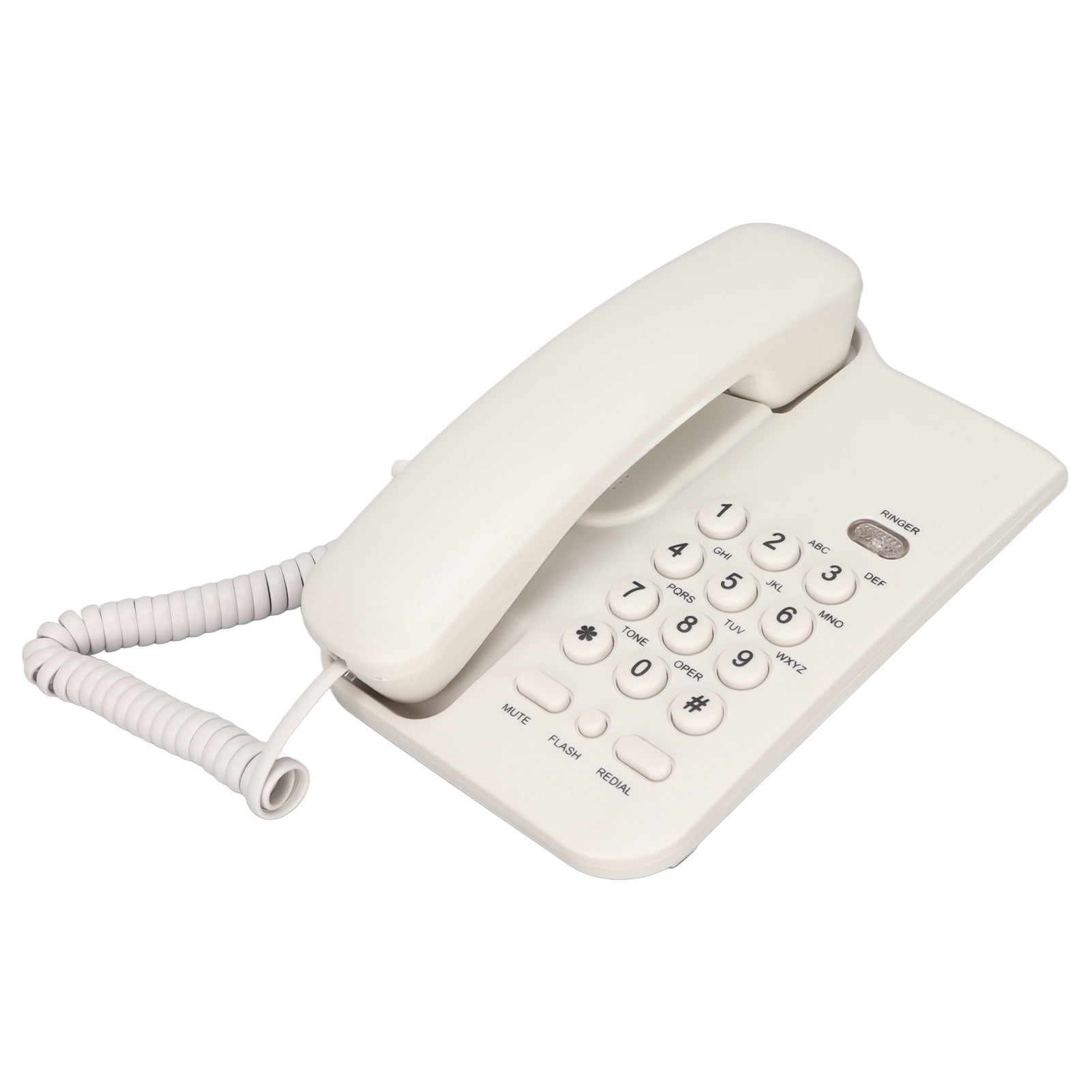 Téléphone Filaire Mural, Téléphone Fixe Blanc pour la Maison