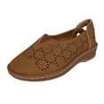 thumbnail image 1 of Penkiiy Chaussures pour Femmes Été Mode Chaussures pour Femmes à Enfiler à Bout Ouvert Plates Ajourées Respirantes Chaussures Simples 40 Brun, 1 of 4