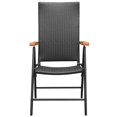 thumbnail image 3 of vidaXL 5 Piece Garden Dining Set Black and Brown, 3 of 8