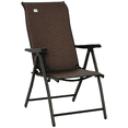 thumbnail image 1 of Outsunny Chaise Inclinable Pliante en Rotin, Fauteuil Inclinable Portable en Osier, Brun, 1 of 10