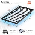 thumbnail image 3 of KOUSEI Floating Bed Frame Twin Size with LED Lights and Charging Station Modern Metal Platform No Box Spring Required，Black, 3 of 9