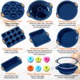 thumbnail image 4 of To encounter 31 Pieces Silicone Baking Pans Set, Nonstick Bakeware Sets, BPA Free Silicone Molds, with Metal Reinforced Frame More Strength, Navy Blue, 4 of 9