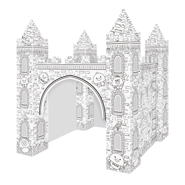 KAKOWELY 1 Set of Paper Colorizing 3D Castle Model Coloring DIY Coloring Puzzle,14.57X"X10.63"X0.39"
