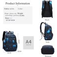 thumbnail image 2 of EKUIZAI Lattice Starry Geometric Print Backpack Elementary School Daypack Middle School Students Knapsack, 2 of 6