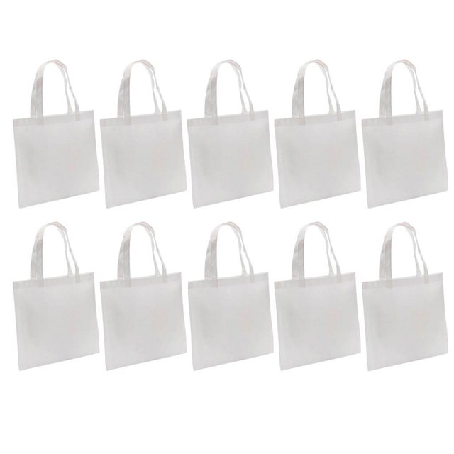 fastboy 10pcs Lightweight Sublimation Shopping Bag DIY Tote Grocery Bag Handles with