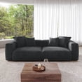 thumbnail image 3 of The Magic Home 2-Seater Modular Convertible Corduroy Sectional Sofa, Black, 3 of 10