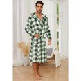 thumbnail image 3 of VULCANODON Mens Robe with Hood, Fleece Bathrobe Plush Robes for Men, 3 of 4