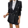 thumbnail image 1 of Timegard 2 Piece Suits Set for Women Business Office Button Jackets with Pockets Dress Short Pant Blazer Outfits, 1 of 7