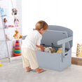 thumbnail image 4 of Costway 3-in-1 Kids Convertible Storage Bench Wood Activity Table and Chair Set Grey, 4 of 10