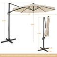 thumbnail image 2 of Gymax Parasol Solaire Déporté 10 Pieds 28 DEL Éclairé pour Patio Inclinaison Décalée 360° Extérieur Beige, 2 of 10
