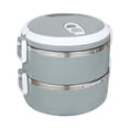 thumbnail image 1 of Preppy Lunch Box Preppy Lunch Box Blue Lunch Box1400ml 2 Layer Round Food Lunch Box Stainless Steel Lunch Box Lunch Box Food Storage Box Lunch Box Hot Food Lunch Box Meals, 1 of 1