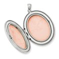 thumbnail image 2 of Médaillon Ovale en Argent Sterling Rhodié avec Émail Rose 34mm QLS545 (34mm x 28mm), 2 of 3