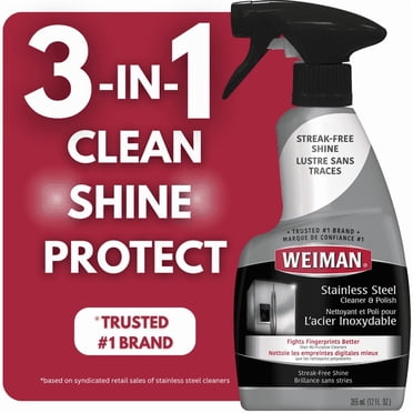 Weiman Stainless Steel Cleaner and Polish Spray, 12 oz, Weiman Stainless Steel Cleaner, 12 oz