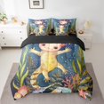 thumbnail image 2 of YST Cartoon Axolotl Bedding Comforter Set, 7-Piece, Ocean Animal Wildlife, King, 2 of 4