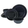 thumbnail image 1 of Martha Stewart 12 Piece Stoneware Dinnerware Set, Black, 1 of 3