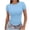 Light Blue, variant on Woman Summer Tops on Clearance 2025 Women's Summer Casual Basic Going out Crop Tops Slim Fitted Short Sleeve Crew Neck Tight T Shirts New White M