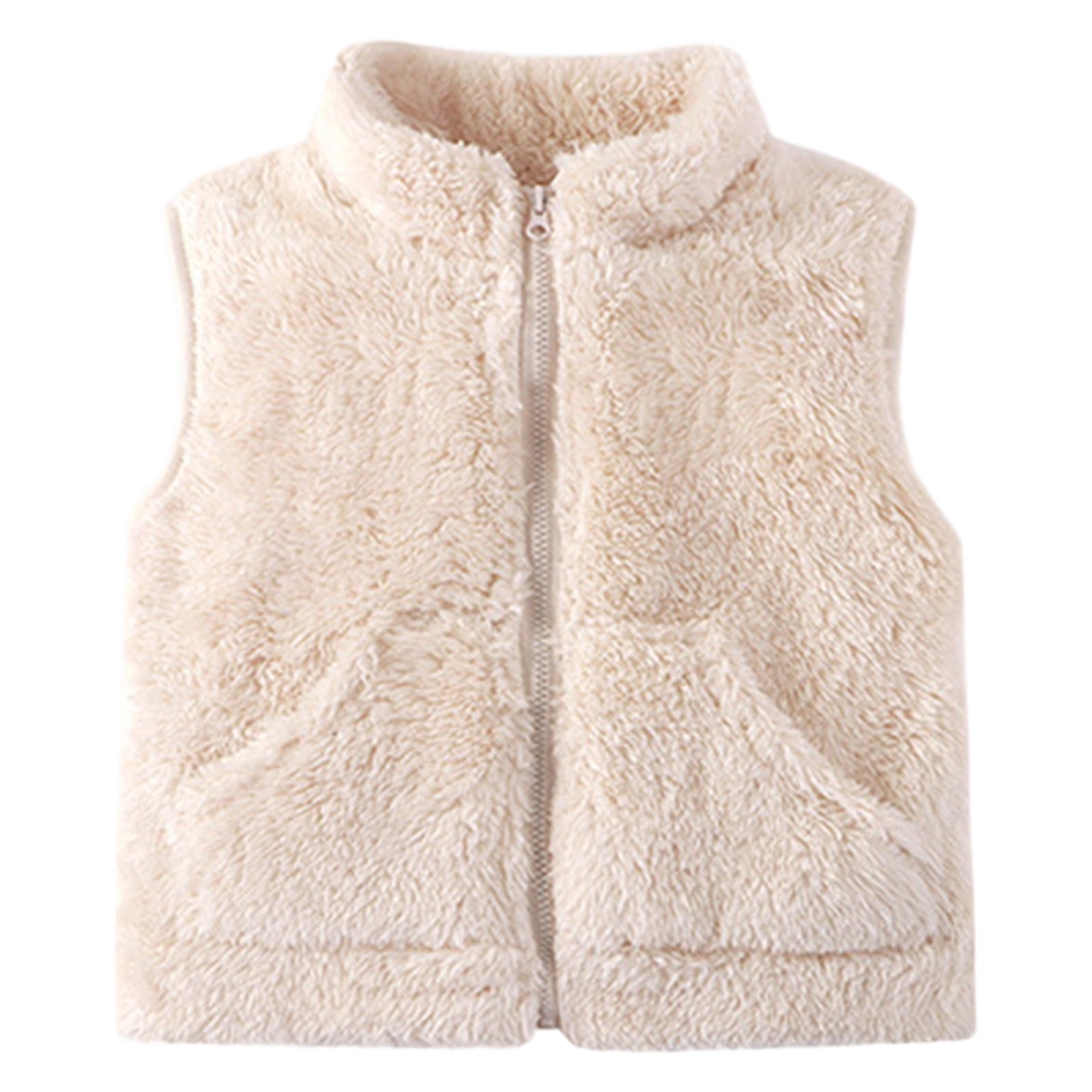 Boys And Girls' Jackets For Babies Children'S Winter Coats Fall And Spring Styles Inner Wear Thick Padding Thickened Cardigan Warm Top Suitable For 9M 6Y Old Boys Tops Beige 90/1 Y—2 Y