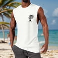 thumbnail image 3 of Summer Fashion Men's Vest Coconut Tree Small Pattern Shoulder Design Minimalist Style Casual Sleeveless Top, 3 of 6