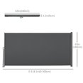 thumbnail image 3 of Outsunny 118" x 63" Retractable Side Awning Folding Privacy Screen Grey, 3 of 10
