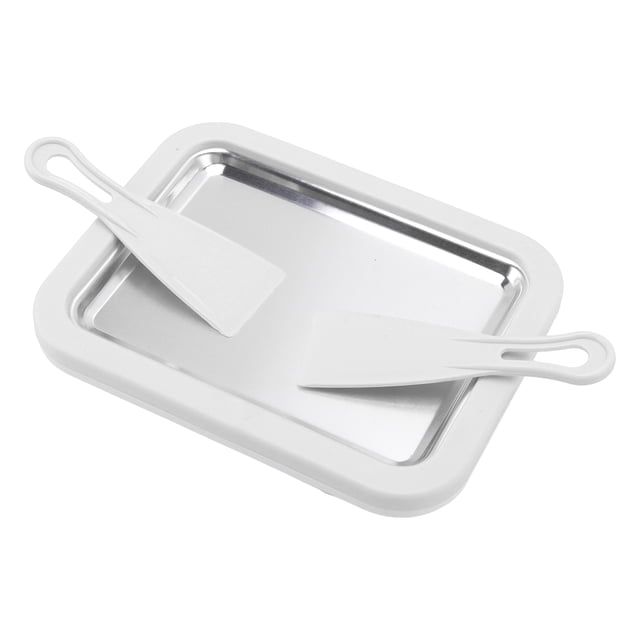 Stainless Steel Rolled Ice Ice Cream Roll Maker, Roll Ice Cream Maker Cream Maker with Plastic Shovel Cold Plate Ice Cream Roll Maker Frozen Yogurt Maker Stone Type Rolled Machine