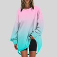 thumbnail image 1 of RXIRUCGD Womens Oversized Crewneck Sweatshirt Printed Long Sleeve Tunic Tops, Pink, Size: M, 1 of 5