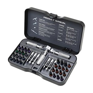 Jeu de tournevis à cliquet 40 Tournevis de précision en acier à haute dureté avec poignée à cliquet et boîtier de rangement portable