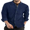 thumbnail image 1 of Men‘s Spring Autumn Cual Shirts Solid Color Long Sleeve Lapel Tops Button Shirts for Party, 1 of 4