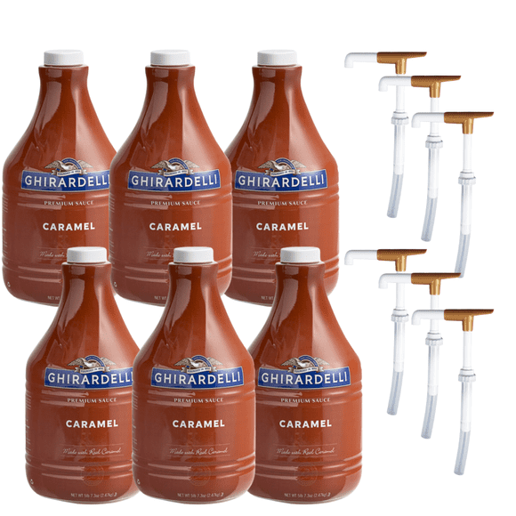 Ghirardelli Sauce Aromatisante au Caramel – Profil Premium de Crème Lourde au Beurre avec Pompe Distributrice Commerciale Bonus, 64 fl oz (2,05 kg)