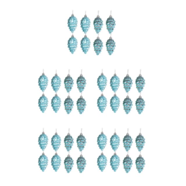 relayinert 8pieces Tree Decoration Eye-catching Pine Cone Decorations For Festive Lake Blue 5Set
