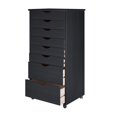 thumbnail image 1 of Pemberly Row Modern Solid Wood 6+2 Drawers Wide Roll Utility Cart in Black, 1 of 9