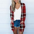 thumbnail image 2 of lcziwo 2024 Cardigan pour Femmes Cardigan à devant Ouvert Chandails pour Femmes Cardigans pour Femmes avec Poches Décontracté Léger Imprimé Cardigan de Mode Chandails Cardigan Mince Manteau Léger Rouge TG, 2 of 5