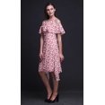 thumbnail image 3 of Bimba Pink Floral Print Womens Chic Style Cold Shoulder Shift Dress Summer Tunic - X-Large, 3 of 6