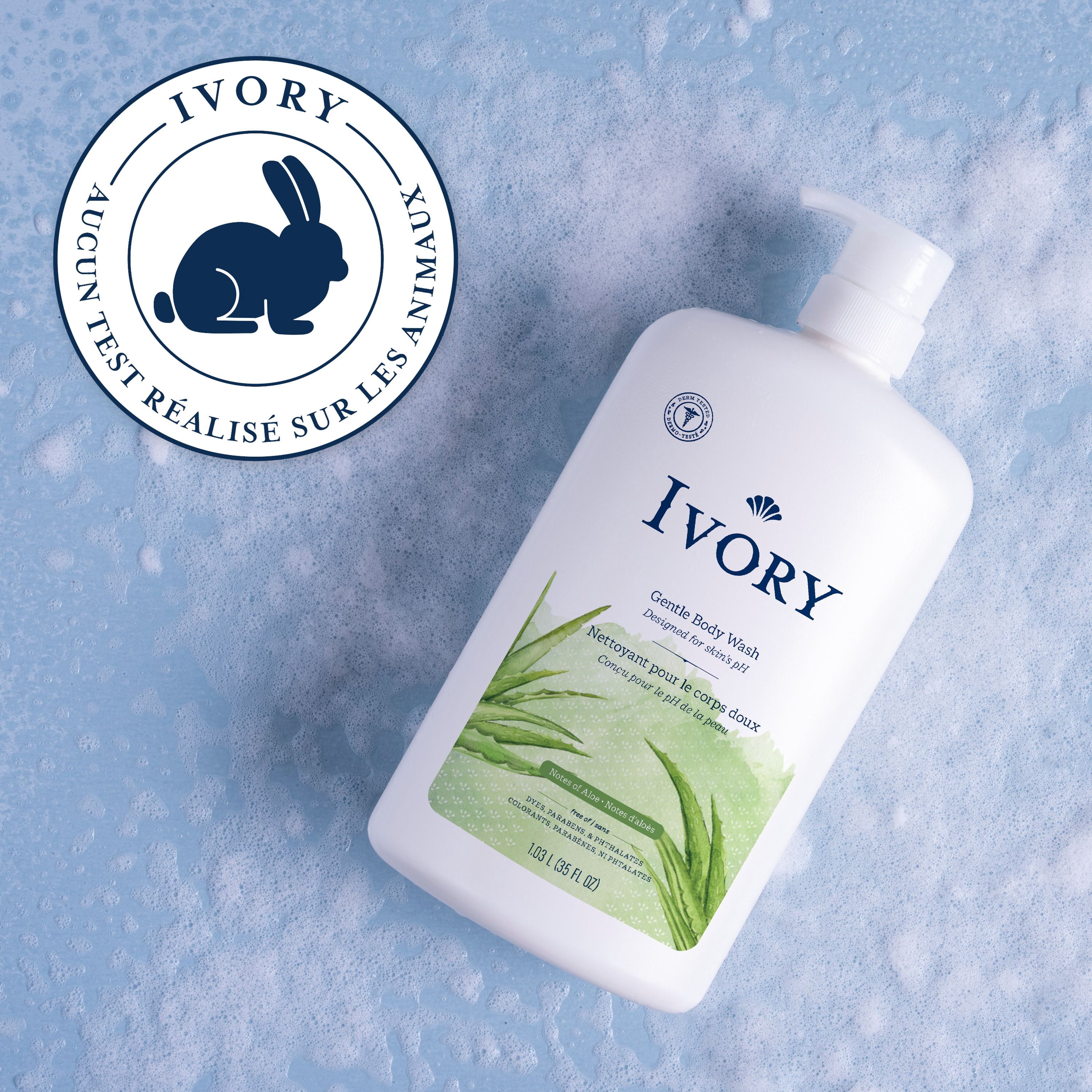 Ivory Nettoyant pour le Corps Doux, Notes d'Aloès