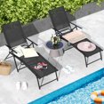 thumbnail image 2 of Costway Ensemble de 2 Chaises Longues Pliantes de Patio avec Dossier Inclinable à 6 Niveaux, Noir, 2 of 10