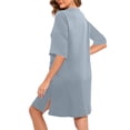 thumbnail image 4 of AherBiu Robe d'Intérieur Zippée pour Femme, Peignoir à Fermeture Éclair devant, Pyjama Léger, Peignoirs, Manches 1/2, Tenue de Détente avec Poches, 4 of 7
