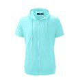 thumbnail image 1 of INSPIRE CHIC Men's Hoodies Solid Color Zip up Short Sleeve Jacket, 1 of 7