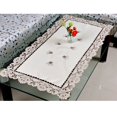 thumbnail image 2 of White Embroidered Lace Table Cloth Floral Tablecloth Wedding Party Satin Fabric 4# (square 57*117cm), 2 of 8