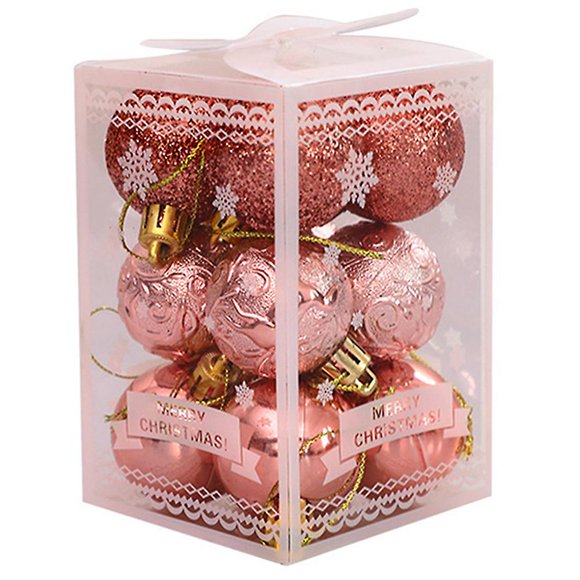 Christmas Tree Ornament Balls-decorated Xmas Ball-rose gold-(Bmatwk)