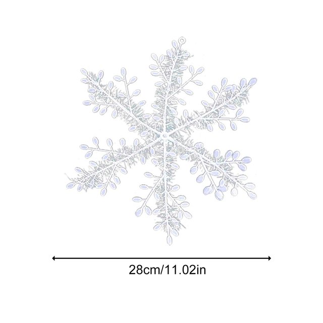 Frosted Snowflake String Lights Decor 3-Pack Hanging Crystal Tree Pendant Winter Wedding Party Indoor Outdoor Decoration
