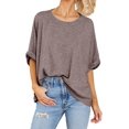thumbnail image 2 of ORUYROP T-Shirt Surdimensionné pour Femmes Été Décontracté à Manches Courtes Tee Ample Hauts, 2 of 5
