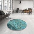 thumbnail image 4 of Ahgly Company Tapis d'Intérieur Rectangulaire Transitionnel Vert Turquoise Lavable à la Machine, 5 Pieds x 8 Pieds, 4 of 7