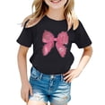 thumbnail image 1 of T-shirts pour Préadolescentes à Lettres Imprimées, T-Shirt à Manches Courtes pour Tout-Petites, Hauts d'Été pour Adolescentes, Col Ras du Cou, Hauts pour Filles 10-11 Ans, Tenue pour Fille, 1 of 4