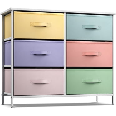 Sorbus Commode de Rangement pour Adultes en Panneau de Fibres à Densité Moyenne à 6 Tiroirs, Multicolore
