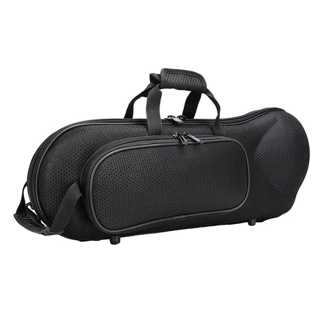 MERIGLARE Professional Trumpet Bag Hard Shell Carrying Case for Brass Instrument Black - Oxford Fabric