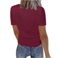 thumbnail image 3 of AherBiu Plus Size Tops for Women Summer Ribbed Knitted Casual Tops Stretchy Comfy Loose V Neck T Shirts, 3 of 6