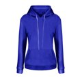 thumbnail image 4 of MAWCLOS Ladies Sweatshirt Pocket Hoodies Solid Color Hooded Tops Casual Fall Drawstring Pullover Blue M, 4 of 6