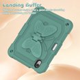 thumbnail image 2 of Case for iPad Mini 7 A17 Pro 2024/Mini 6 2021 8.3 Inch 7th/6th Gen with Butterfly Stand, Shockproof Protective Tablet Cover with Pencil Holder Shoulder Strap for Kids Girls, Dark Green, 2 of 7
