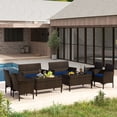 thumbnail image 2 of Gymax Ensemble de Conversation en Rotin pour Patio 8 Pcs Ensemble de Meubles d'Extérieur en Osier avec Chaise et Causeuse, 2 of 10